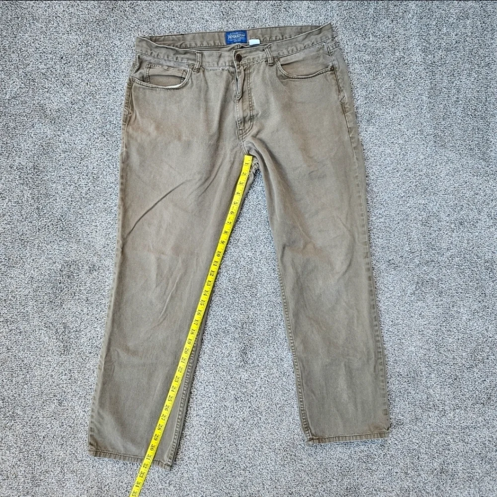 Pendleton Olive Green Khaki Pants Casual Fit 100% Cotton Jeans Mens Size 40x32